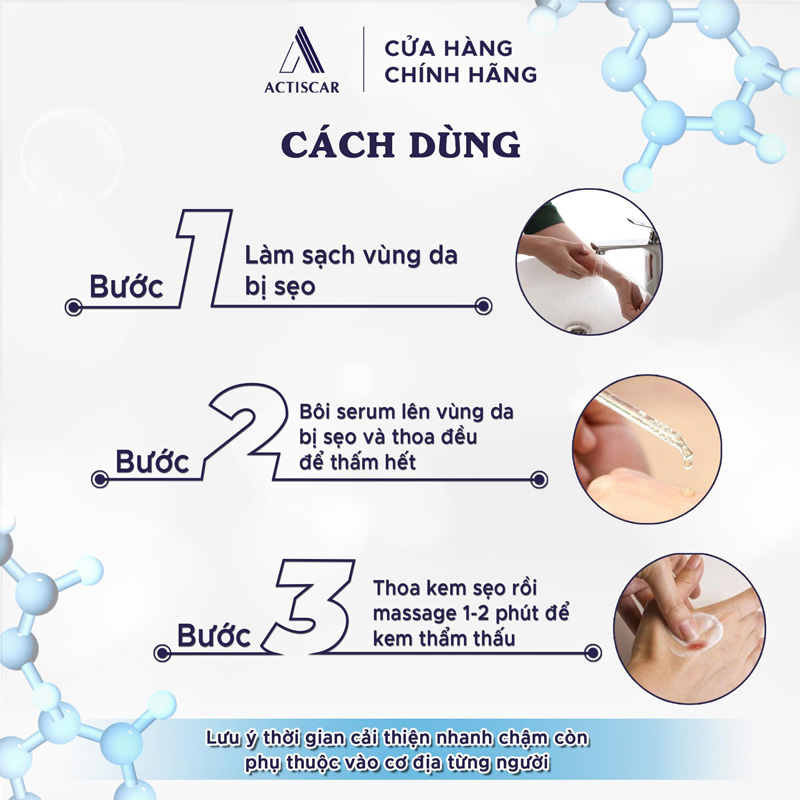 Cách dùng combo xóa mờ sẹo Actiscar