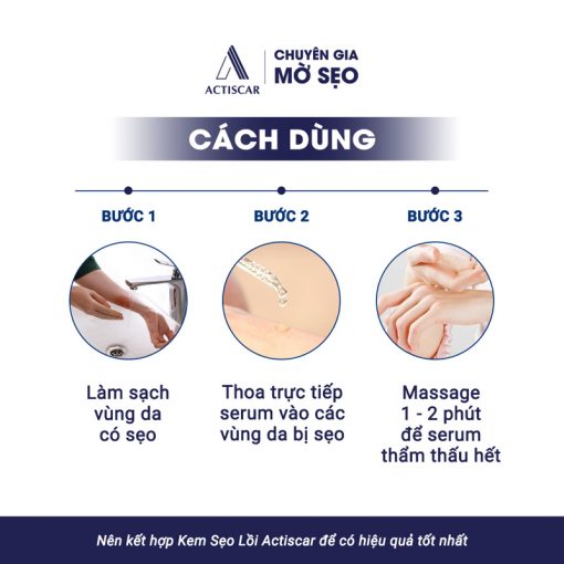 Cách dùng Serum trị sẹo lồi Actiscar 20ml