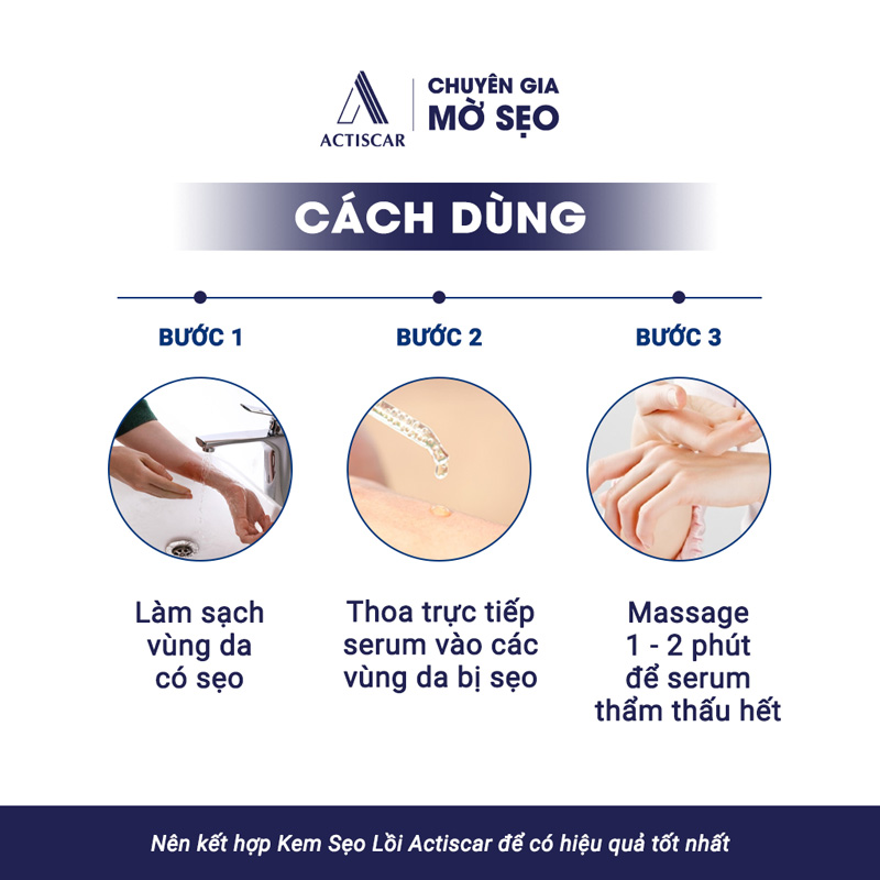 Cách dùng Serum trị sẹo lồi Actiscar 20ml