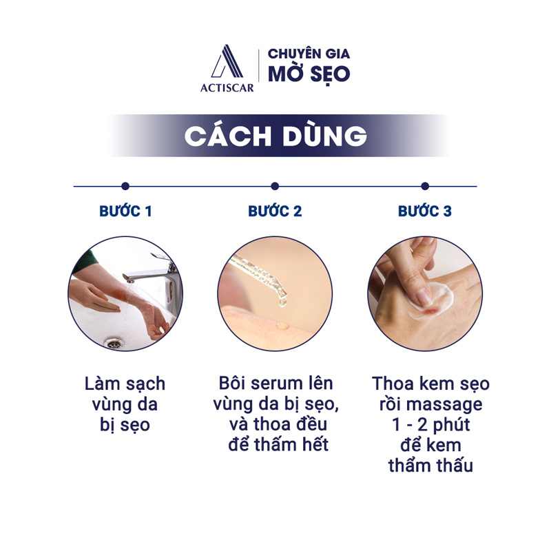 Cách dùng combo trị sẹo lồi Actiscar
