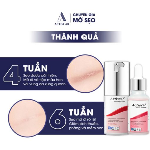 Thành quả sau khi sử dụng Combo trị sẹo lồi Actiscar