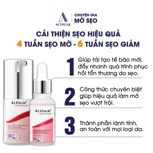 Thời gian xóa mờ sẹo nhờ Combo trị sẹo lồi Actiscar