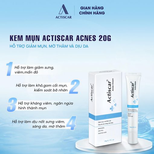 Công dụng kem chấm mụn Actiscar Acnes