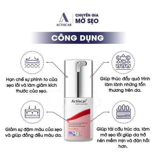 Công dụng kem trị sẹo lồi Actiscar