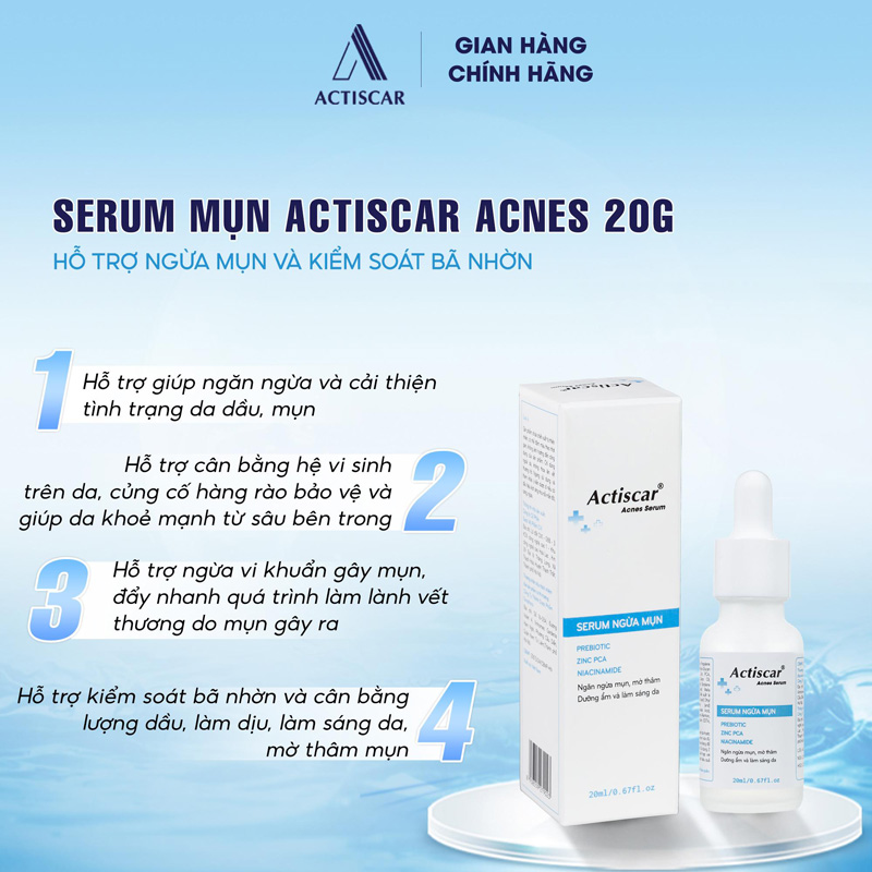 Công dụng Serum chấm mụn Actiscar Ances 20g
