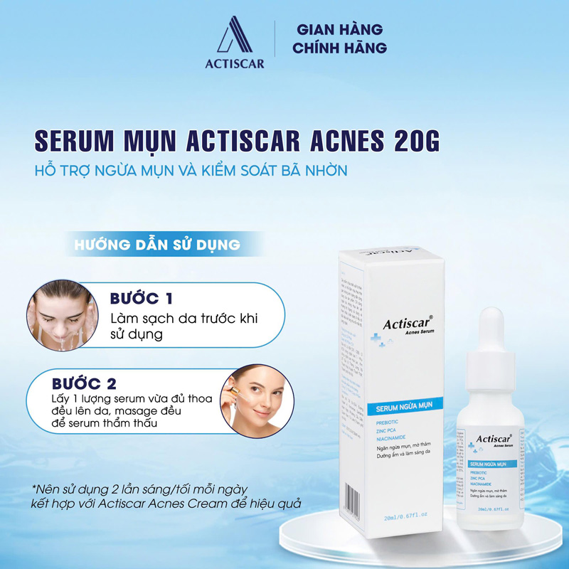 Hướng dẫn sử dụng Serum chấm mụn Actiscar Acnes