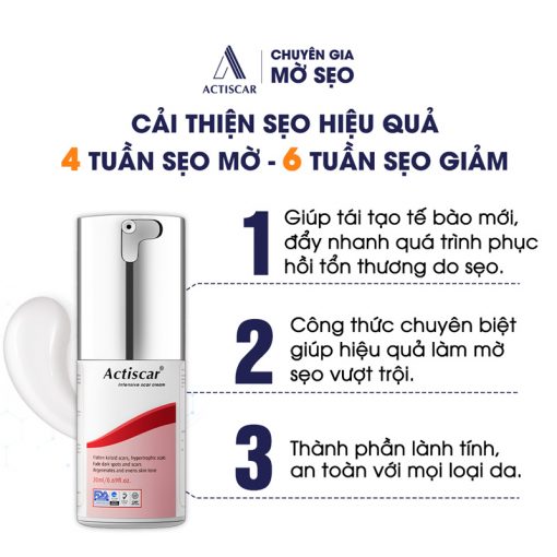 Hiệu quả kem trị sẹo lồi Actiscar