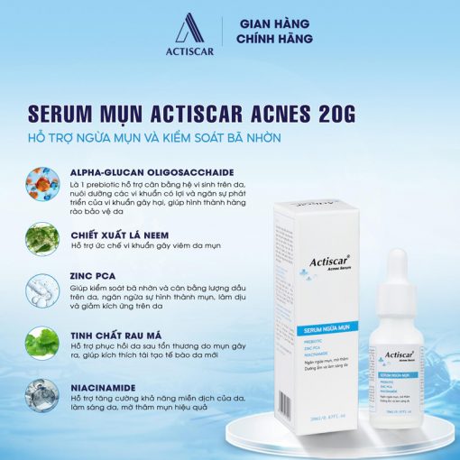 Thành phần Serum chấm mụn Actiscar Ances 20g