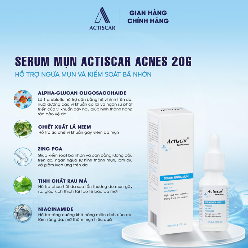 Thành phần Serum chấm mụn Actiscar Ances 20g
