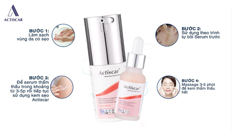 Hướng dẫn quy trình sử dụng bộ đôi Actiscar sẹo lồi