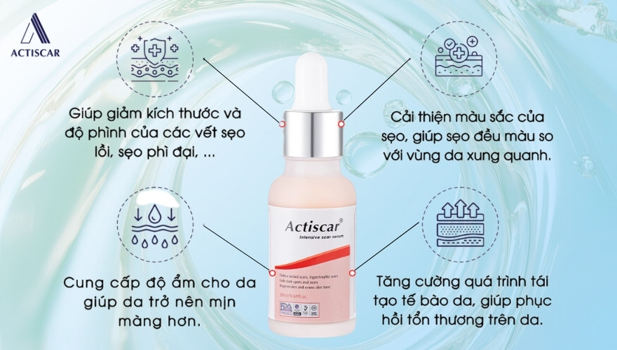 Serum sẹo lồi - sự kết hợp hoàn hảo cùng kem sẹo lồi Actiscar
