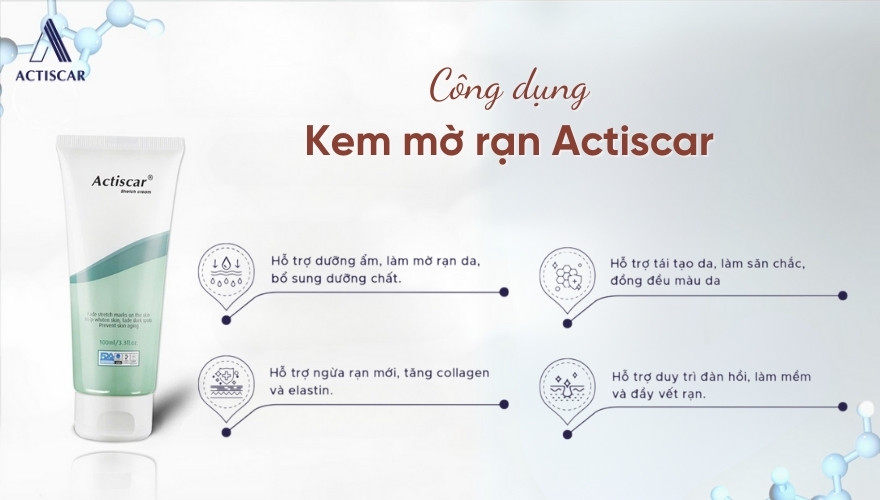 Kem Actiscar hỗ trợ mờ rạn da hiệu quả